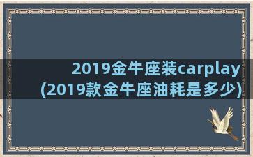 2019金牛座装carplay(2019款金牛座油耗是多少)
