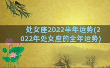 处女座2022半年运势(2022年处女座的全年运势)