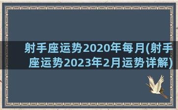 射手座运势2020年每月(射手座运势2023年2月运势详解)