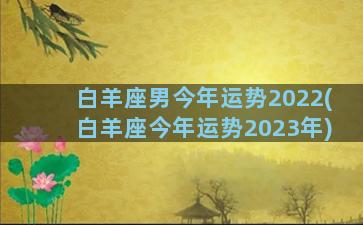 白羊座男今年运势2022(白羊座今年运势2023年)